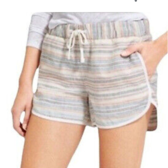 Athleta Bali & Beachside Cabo Linen Shorts Size 4 Gray Striped Lot of 2 Pockets - Picture 2 of 13